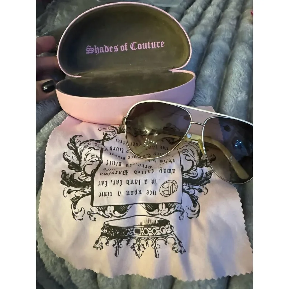 Vintage juicy shades of couture regal white aviator Designer sunglasses